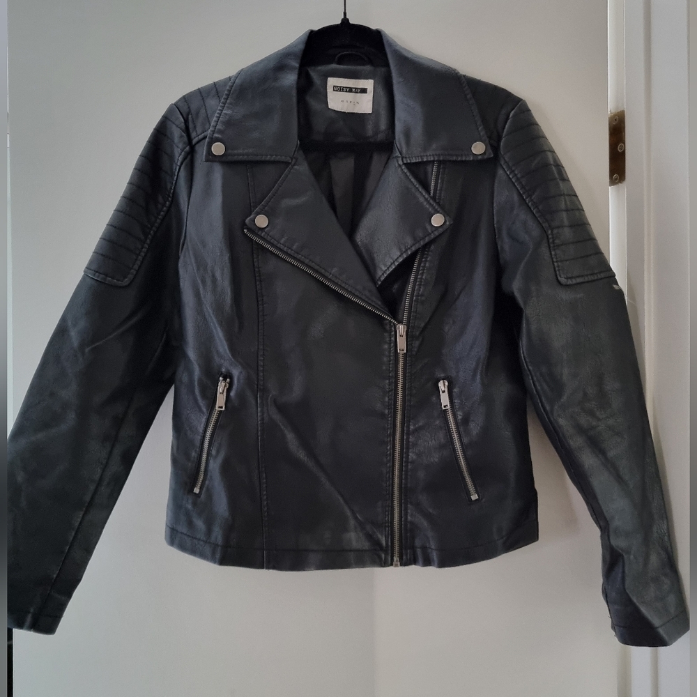 Noisy May Vegan Leather Moto Jacket